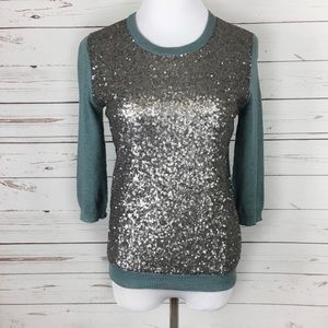 Wrap US 4 Sequin 3/4 Sleeve Silk NYE